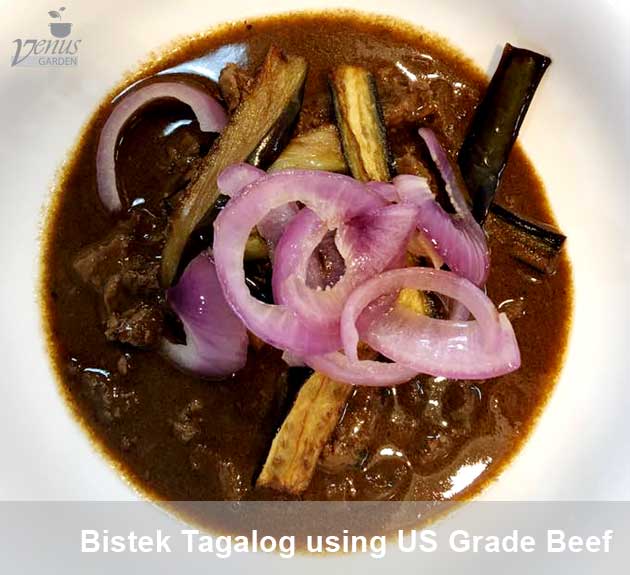 bistek tagalog using US grade beef in Venus Garden